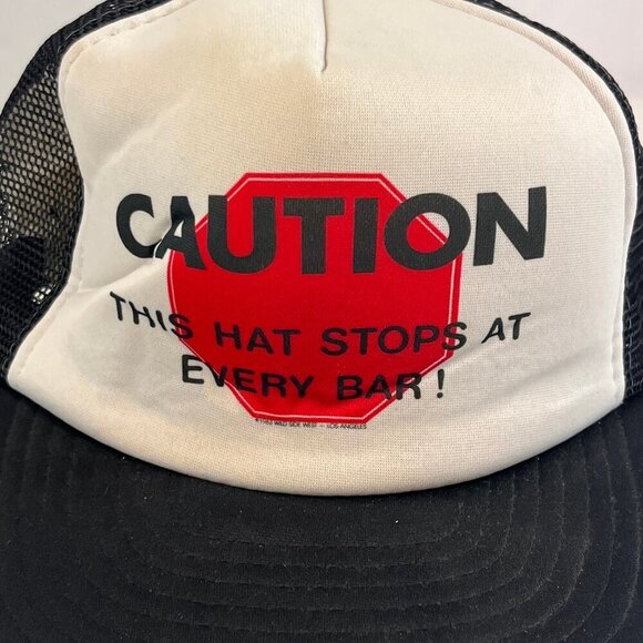 Novelty Snapback Hats Jack Daniels Stops At Every Bar Cap Mesh Back Lot of 2 Vtg - Picture 6 of 14